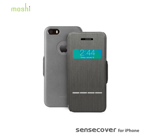 Moshi SenseCover pouzdro flip Apple iPhone 5/5s/SE steel black