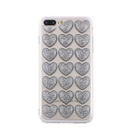 Pouzdro 3D pro Apple iPhone 6/6s, silver heart (Valentine)