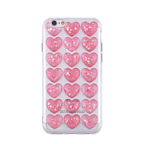 Pouzdro 3D pro Apple iPhone 6/6s, pink heart (Valentine)