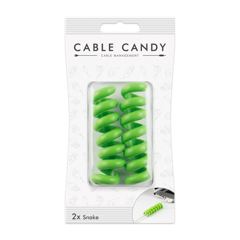 Levně Kabelový organizér Cable Candy Snake, 2 ks, zelený