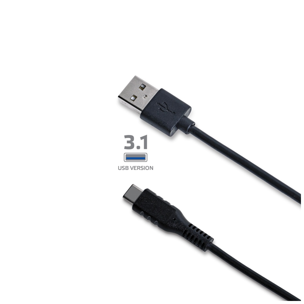 Datový a nabíjecí kabel CELLY s USB-C, 1m, 3A, black
