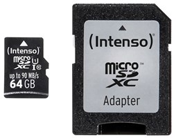 Paměťová karta Intenso 64GB microSDHC PRO, class 10, UHS-I s adaptérem