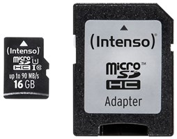 Paměťová karta Intenso 16GB microSDHC PRO, class 10, UHS-I s adaptérem