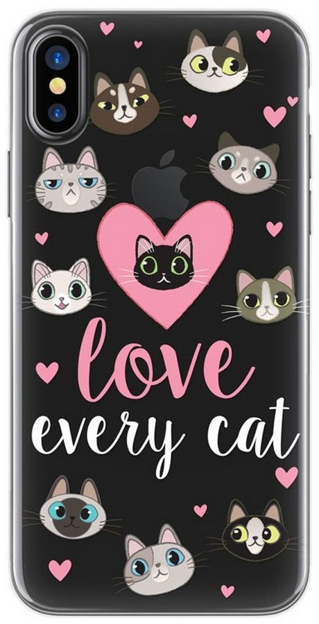 Pouzdro 4-OK Cover 4U Apple iPhone X, Love Cats