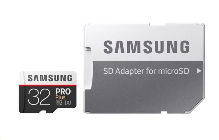 Paměťová karta Samsung 32GB PRO Plus microSDHC, Class 10, UHS-3 s adaptérem2