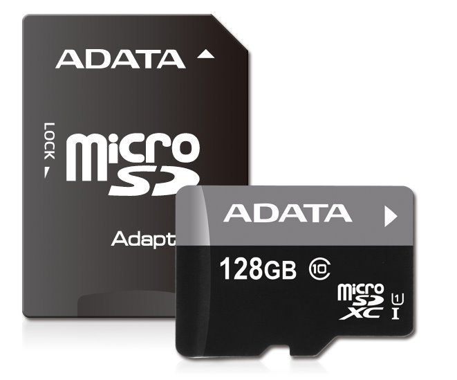 Paměťová karta ADATA Premier 128 GB microSDXC,  UHS-I CL10 A1 s adaptérem