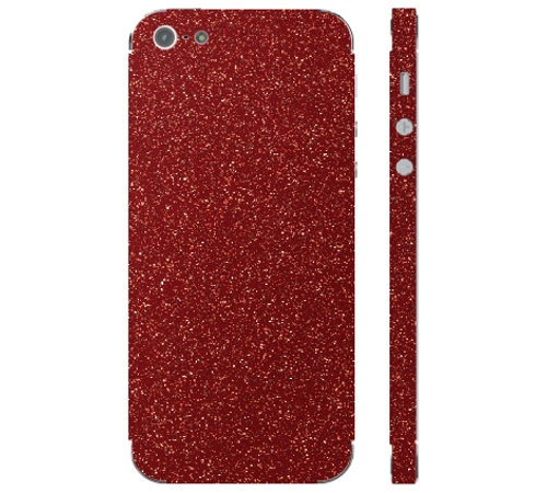Ochranná fólie 3mk Ferya pro Apple iPhone 5S, červená třpytivá