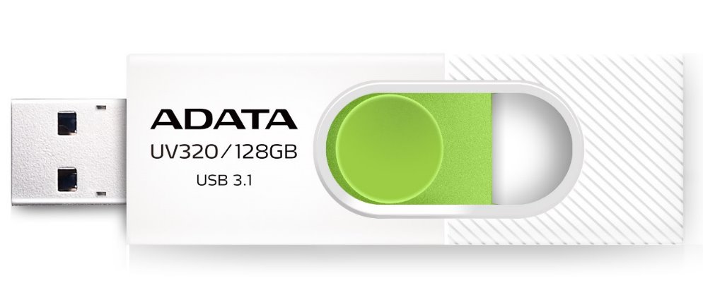 Levně Flash disk ADATA UV320 128GB  USB 3.1, white - green
