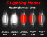 LED svítilna s powerbankou 2600mAh a červenou svítilnou OUTXE IP68 3v1