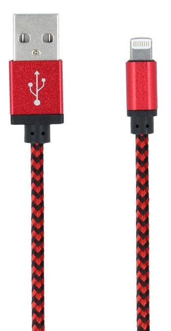 Datový kabel Forever kovový, lightning, red