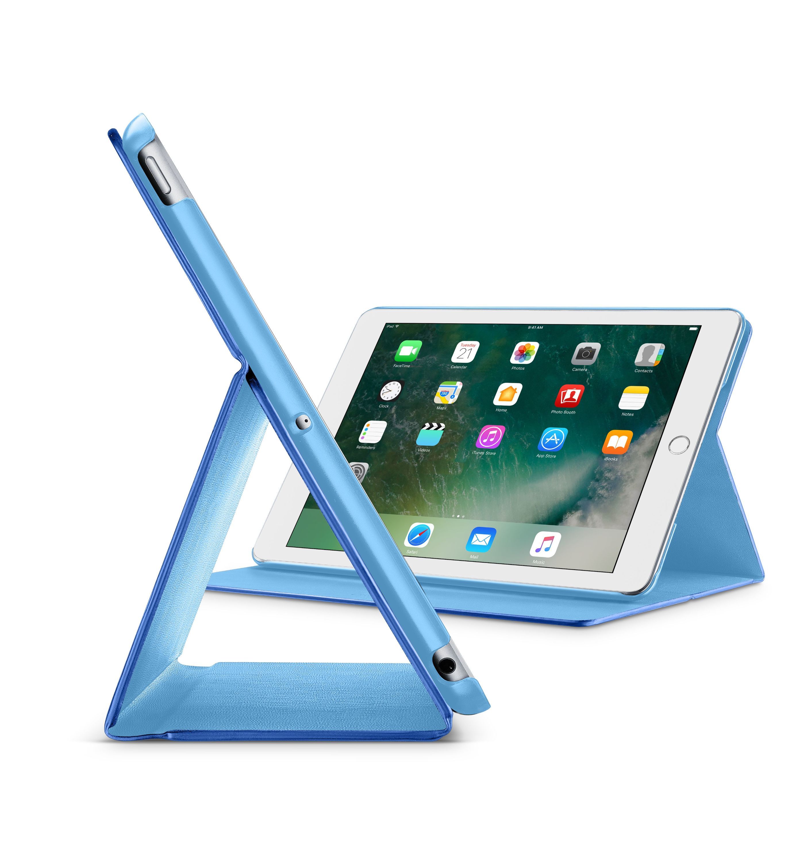 Pouzdro se stojánkem CellularLine Folio pro Apple iPad 9,7" (2018) modré