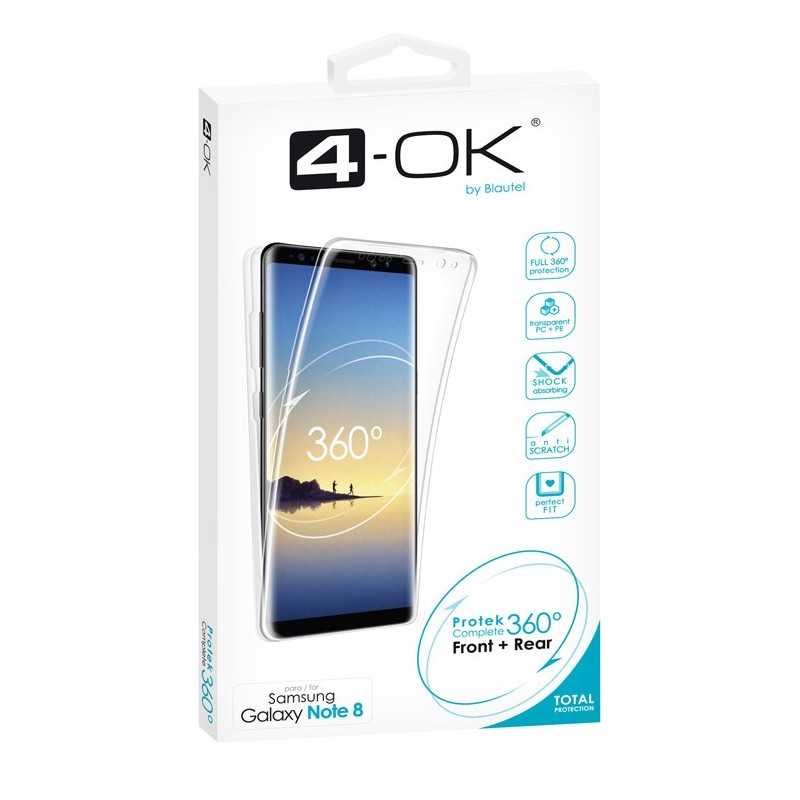 Ochranný kryt 4-OK Protek 360 pro Samsung Galaxy Note 8, transparentní