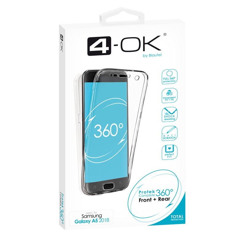 Ochranný kryt 4-OK Protek 360 pro Samsung Galaxy A5 2018, transparentní