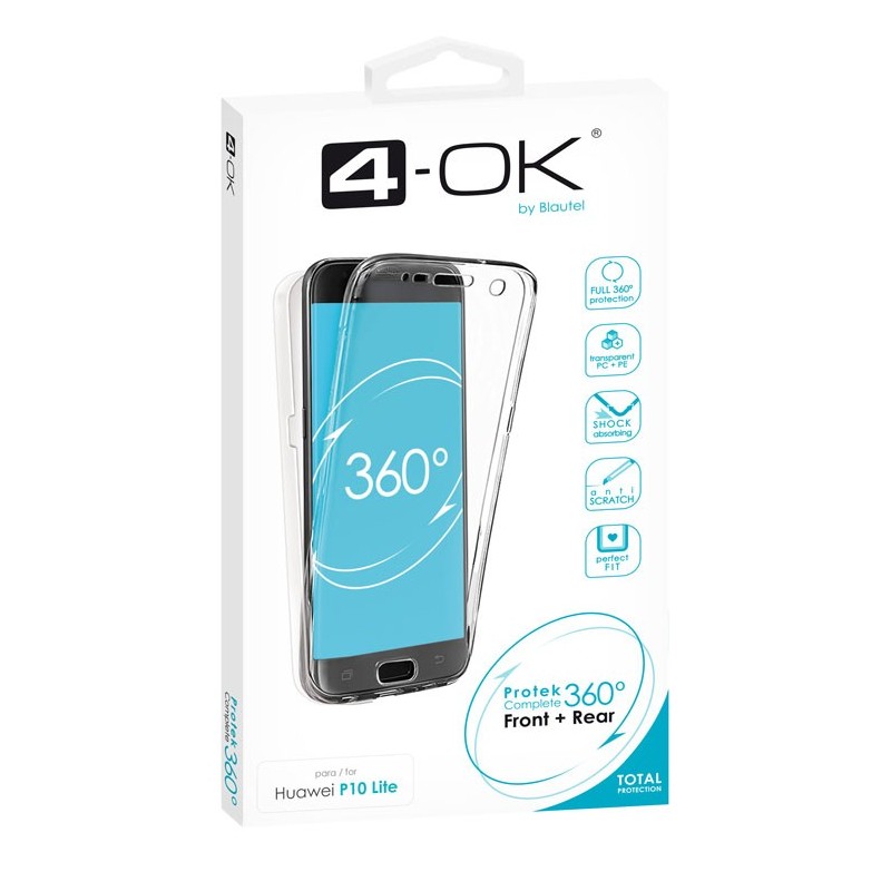 Ochranný kryt 4-OK Protek 360 pro Huawei P10 Lite, transparentní