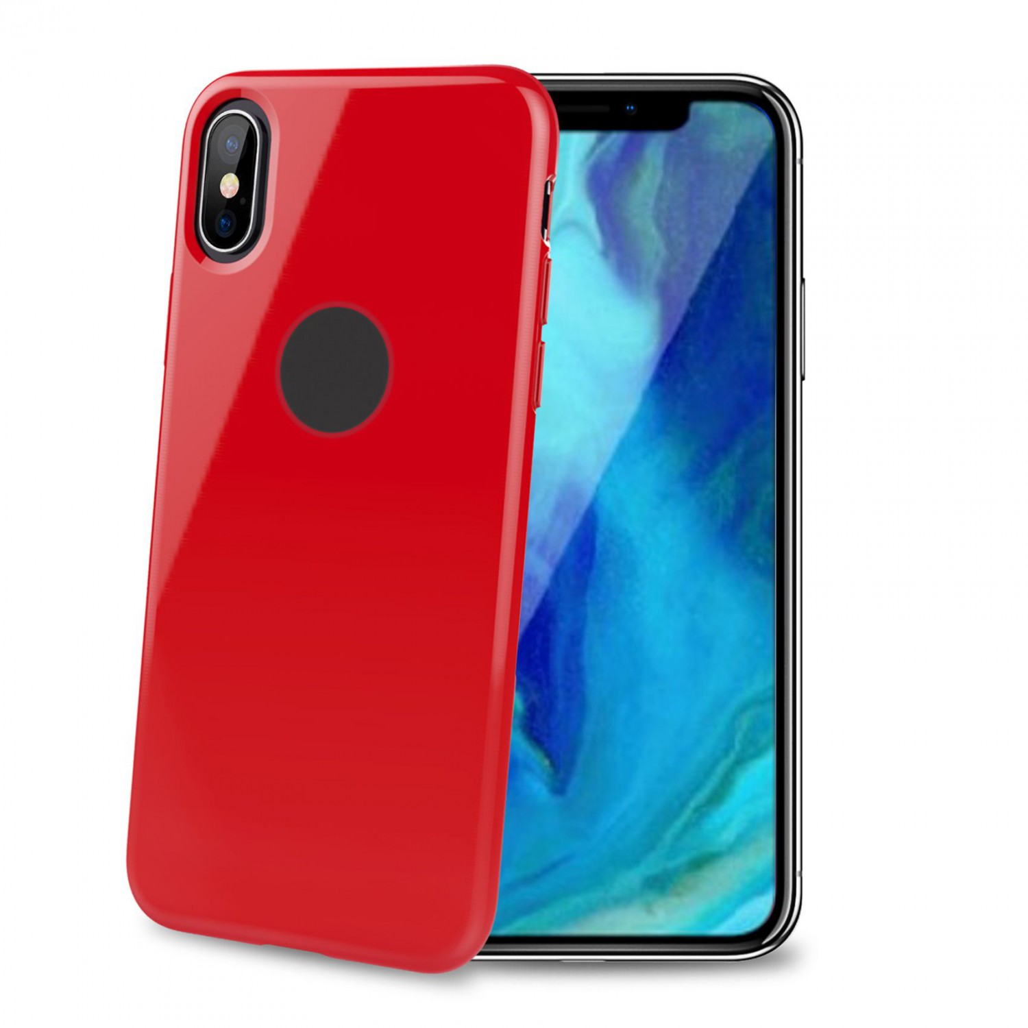 Levně CELLY Gelskin silikonové pouzdro pro Apple iPhone XS Max, red