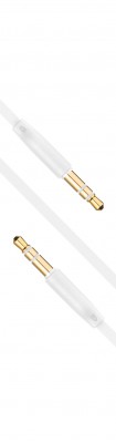 Plochý AUX kabel Fixed s konektory 2 x 3,5 mm jack bílý