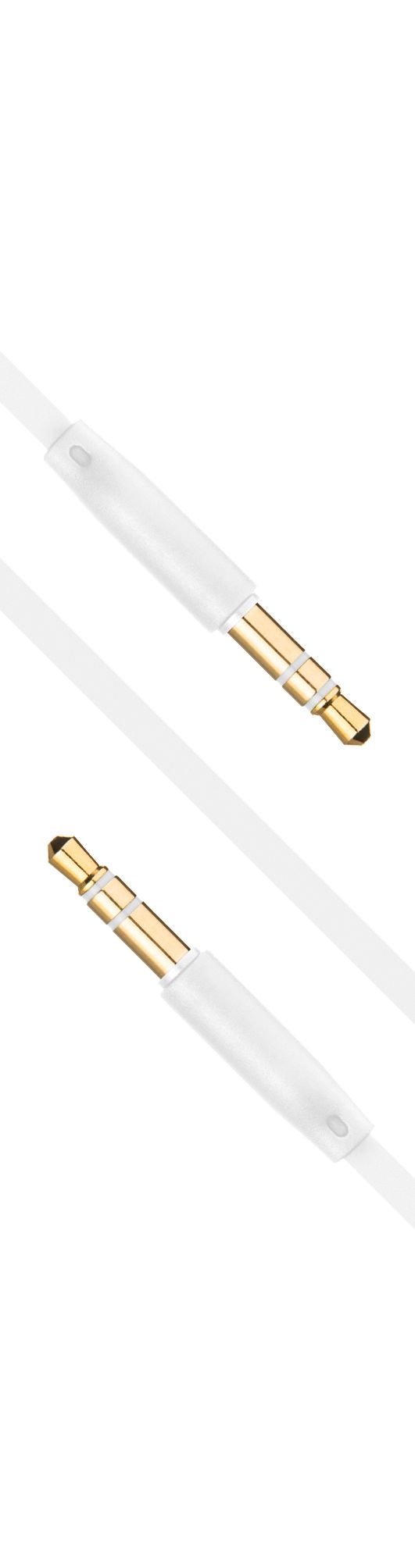 Levně Plochý AUX kabel Fixed s konektory 2 x 3,5 mm jack bílý