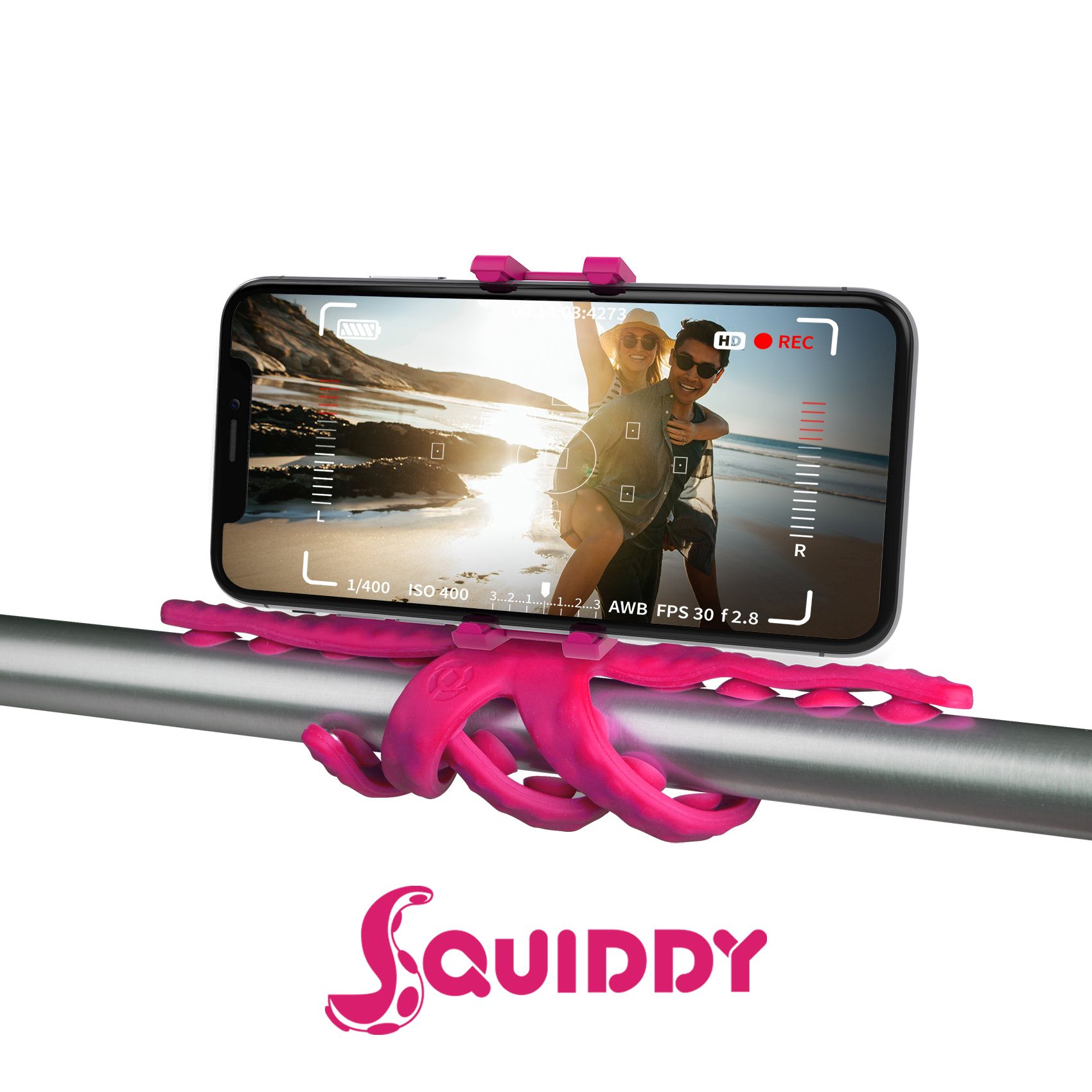 Flexibilní držák s přísavkami Celly Squiddy růžový