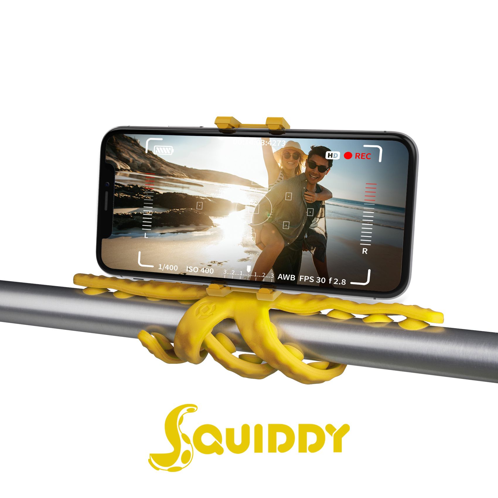 Flexibilní držák s přísavkami Celly Squiddy žlutý