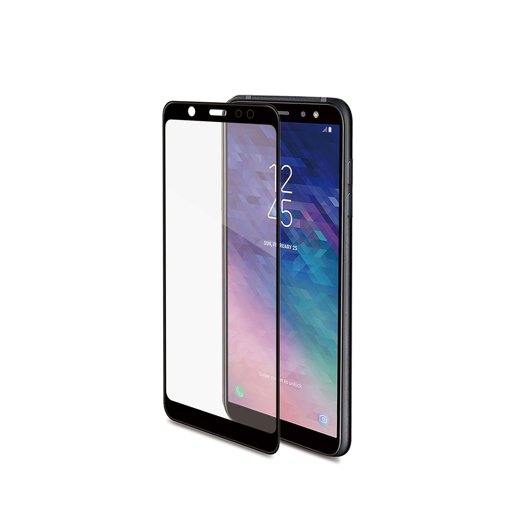 Ochranné tvrzené sklo Celly 3D Glass pro Samsung Galaxy A6 (2018) černé