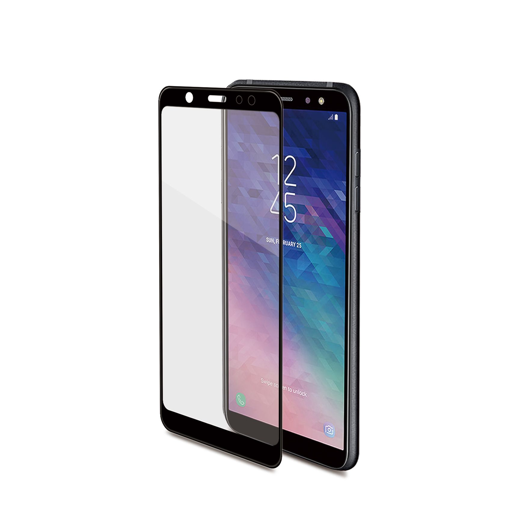 Ochranné tvrzené sklo Celly 3D Glass pro Samsung Galaxy A6 Plus (2018) černé