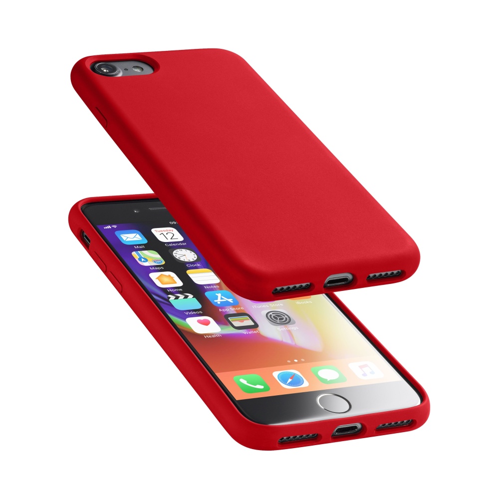 Silikonové pouzdro CellularLine Sensation pro Apple iPhone 6/7/8/SE2020/SE2022, červená