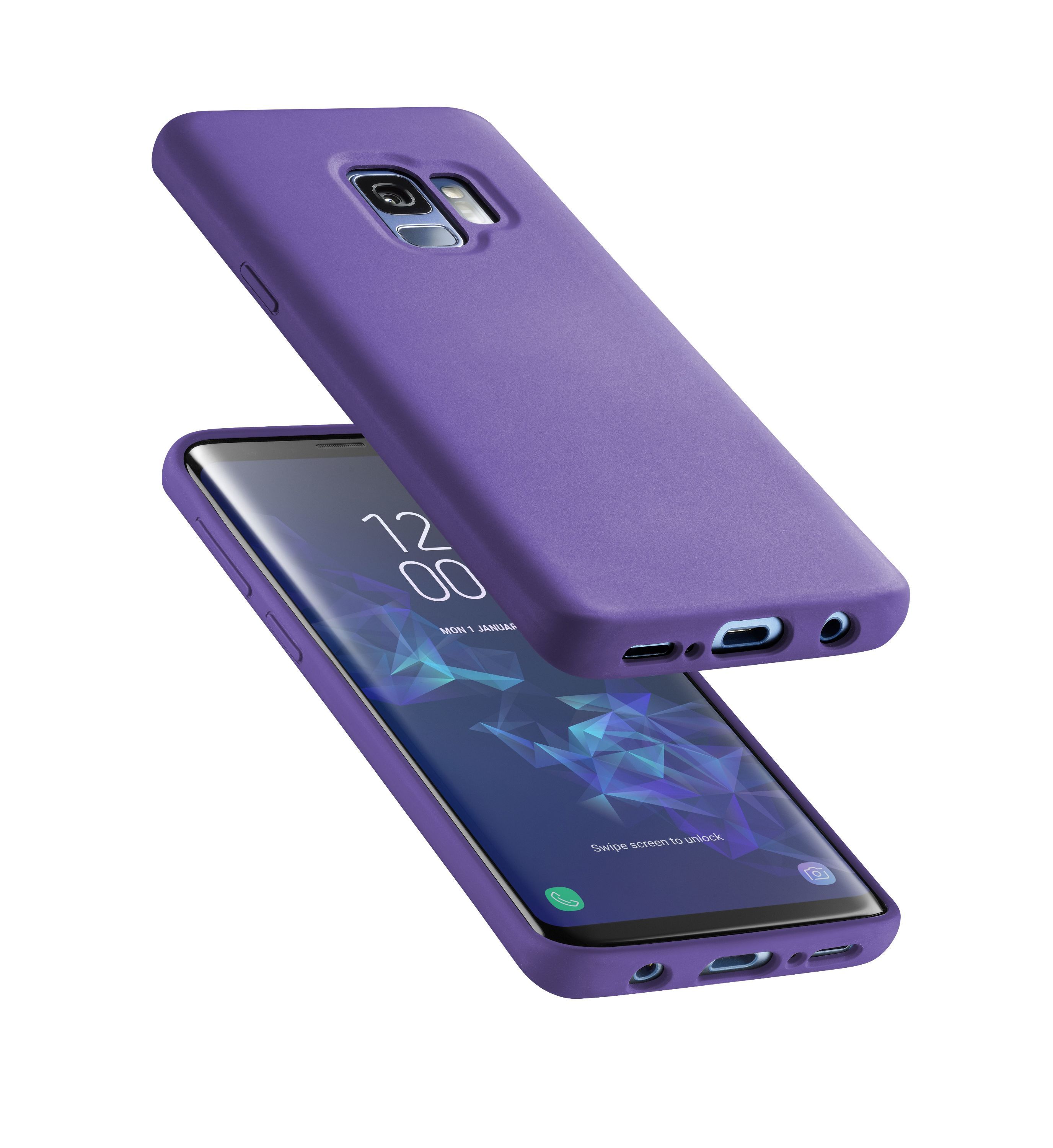 Levně Silikonové pouzdro CellularLine Sensation pro Samsung Galaxy S9 fialový