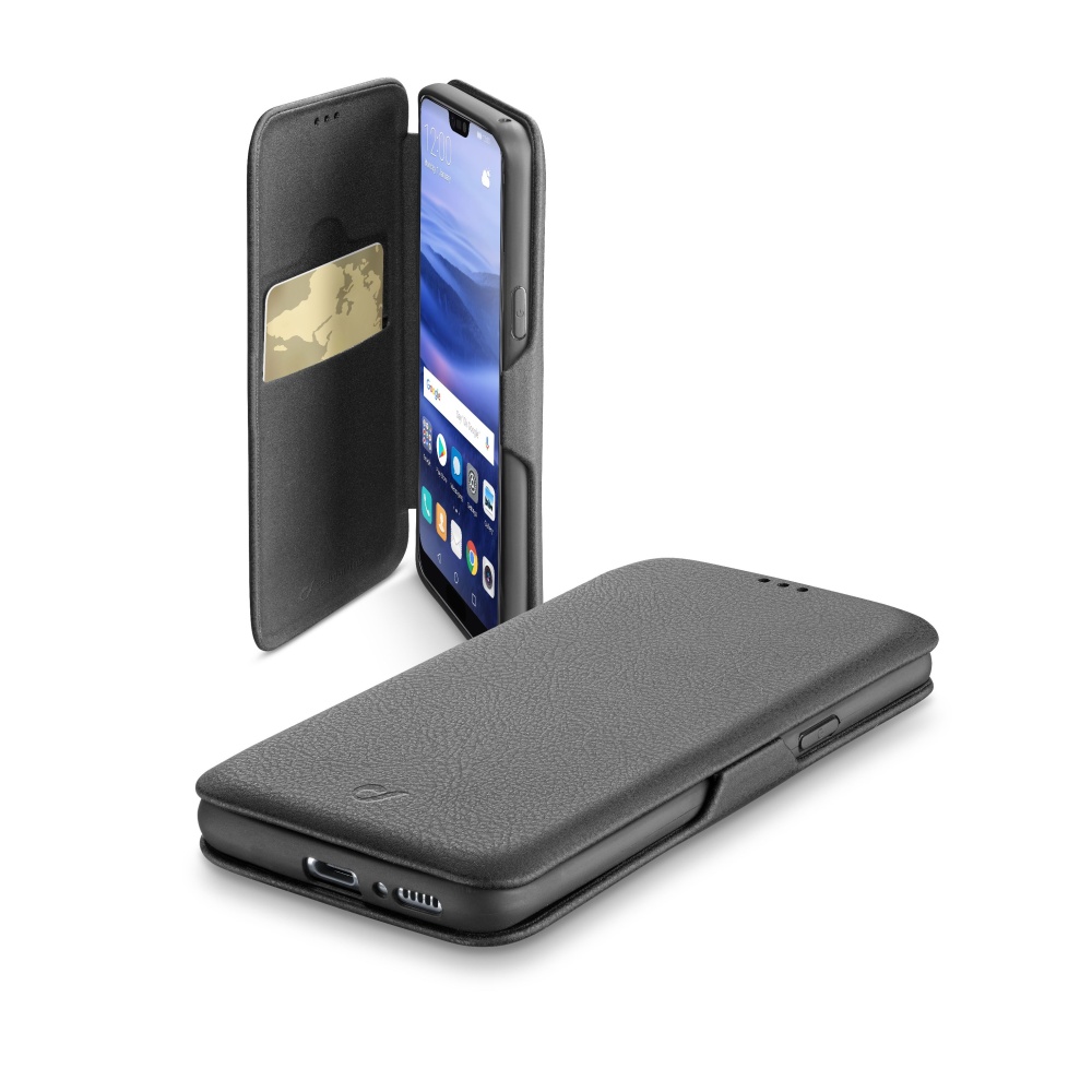 Flipové pouzdro CellularLine Book Clutch pro Huawei P20 Lite černé