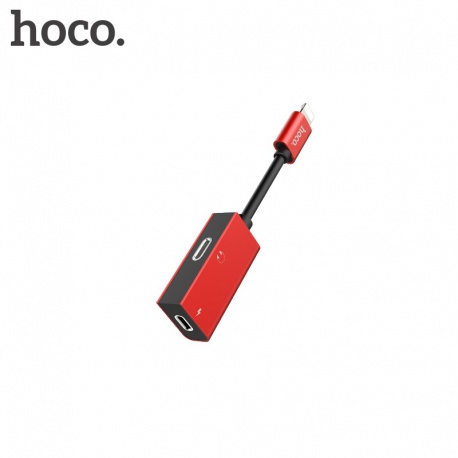 Hoco Dual Lightning Digital Audio Converter for Lightning červená