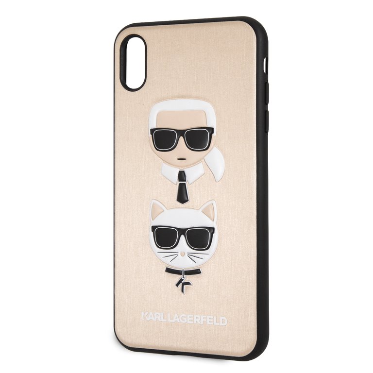 Zadní kryt Karl Lagerfeld Karl and Choupette Hard Case na iPhone XS Max,gold