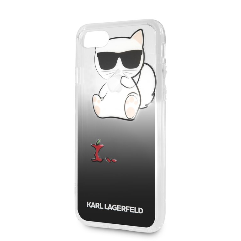 Silikonové pouzdro Karl Lagerfeld Fun Eaten Apple Hard Case na iPhone 8 Plus,black