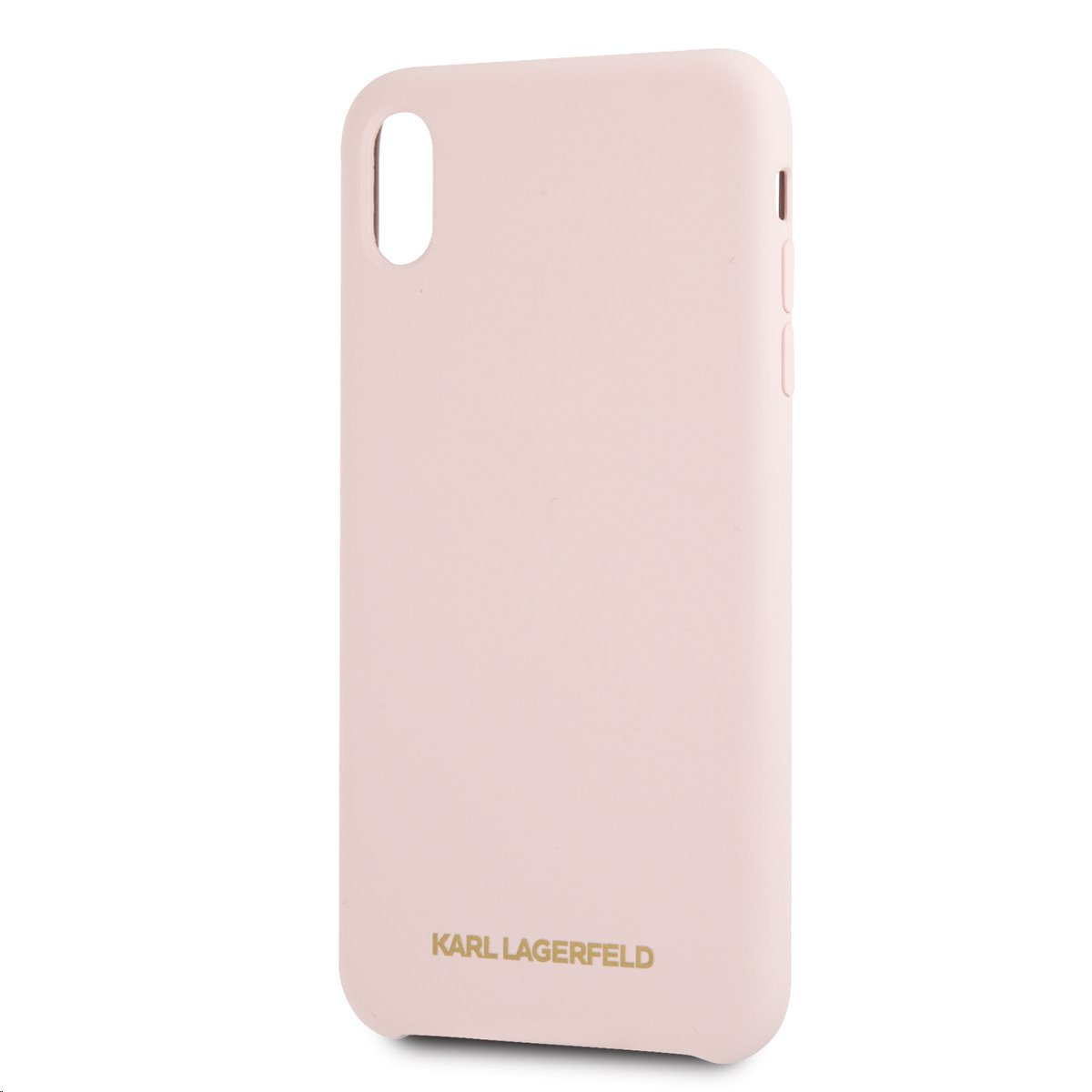 Silikonové pouzdro Karl Lagerfeld Gold Logo Silicone Case na iPhone XS Max,pink