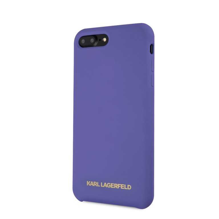 Silikonové pouzdro Karl Lagerfeld Gold Logo Silicone Case na iPhone 7/8 Plus,violet