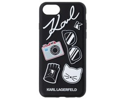 Silikonové pouzdro Karl Lagerfeld Pins Hard Case iPhone 7/8/SE2020, černá