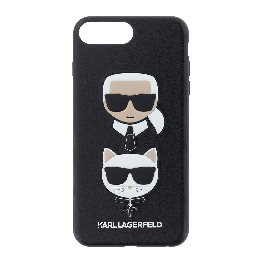 Silikonové pouzdro Karl Lagerfeld Karl and Choupette Hard Case na iPhone 7/8 Plus,black