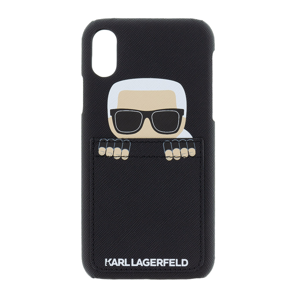 Silikonové pouzdro Karl Lagerfeld Sneaky Karl Hard Case na iPhone X/XS,black