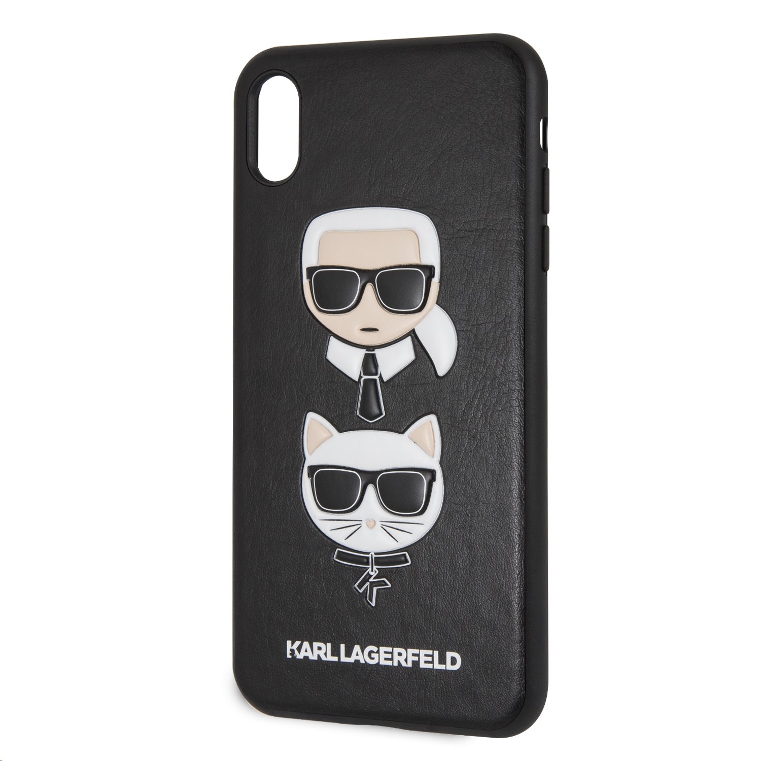 Silikonové pouzdro Karl Lagerfeld Karl and Choupette Hard na iPhone XS Max, Black