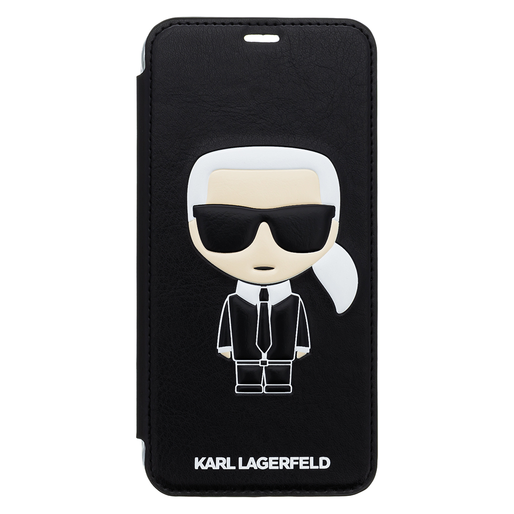 Pouzdro book Karl Lagerfeld Ikonik Book Case na iPhone XS Max, Black