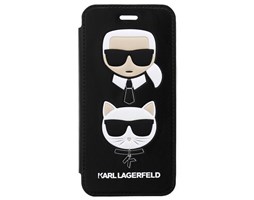 Pouzdro book Karl Lagerfeld Karl and Choupette na iPhone 7/8, Black