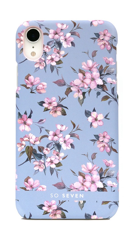 Zadní kryt SoSeven Fashion Tokyo Blossom Flowers Cover pro Apple iPhone XR, Blue Cherry 