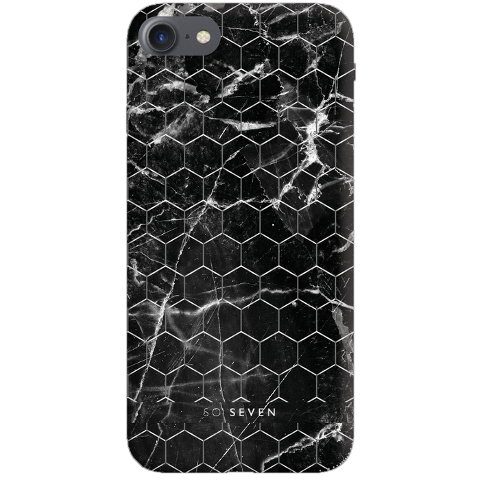 Zadní kryt SoSeven Milan Case Honey Comb Marble pro iPhone 6/6S/7/8, Black