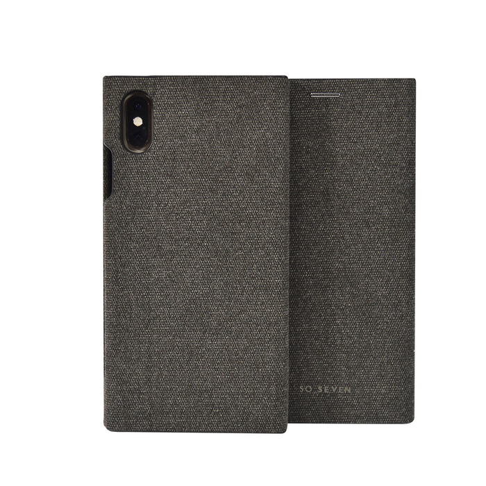 SoSeven Premium Gentleman Book Case Fabric Anthracite pro iPhone XS Max