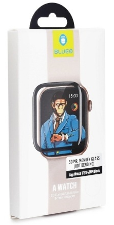 Tvrzené sklo Mr. Monkey pro Apple Watch Series 4 (44 mm), černá