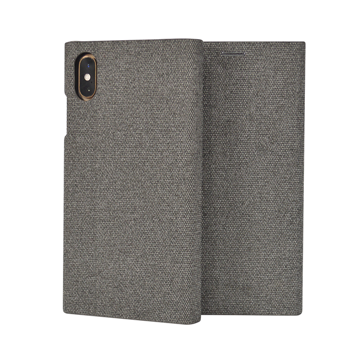 Pouzdro SoSeven Premium Gentleman Book Case Fabric pro Apple iPhone XS Max, Grey