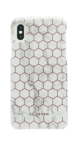Zadní kryt SoSeven Fashion Milan Hexagonal Marble pro iPhone X/XS, White/Rose