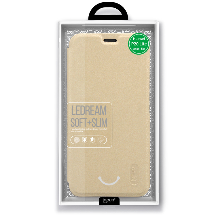 Flipové pouzdro Lenuo Ledream na Huawei P20 Lite, Gold