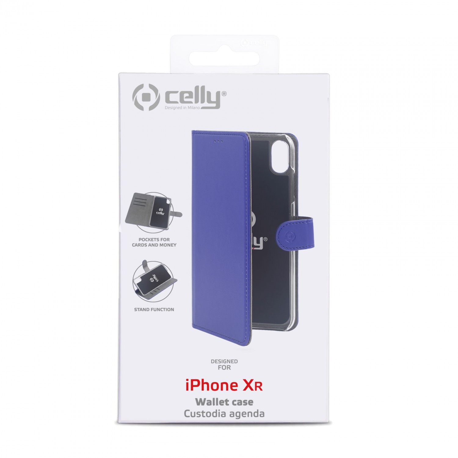 CELLY Wally flipové pouzdro pro Apple iPhone XR, modré
