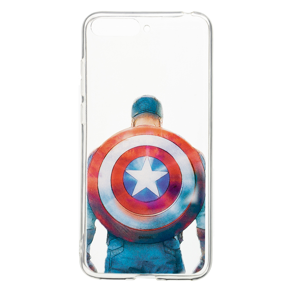 Zadní kryt Marvel Captain America 002 pro Huawei Y6 2018, transparent