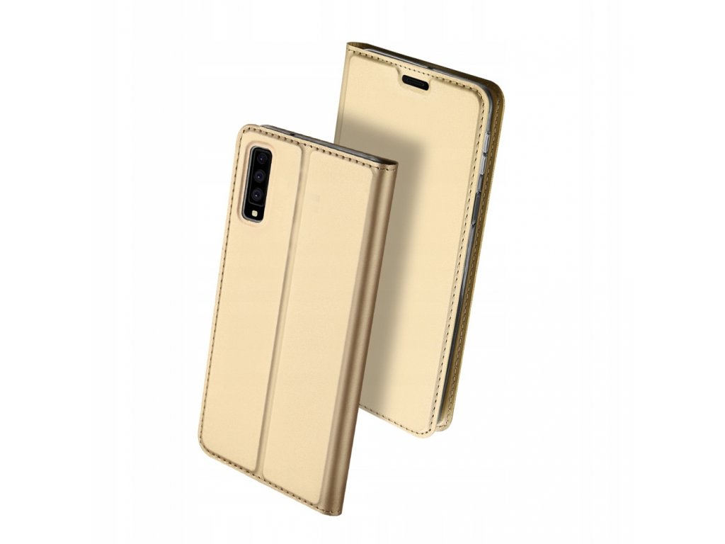 Flipové pouzdro Dux Ducis Skin pro Samsung Galaxy A7 2018, zlatá