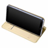 Flipové pouzdro Dux Ducis Skin pro Samsung Galaxy A7 2018, zlatá